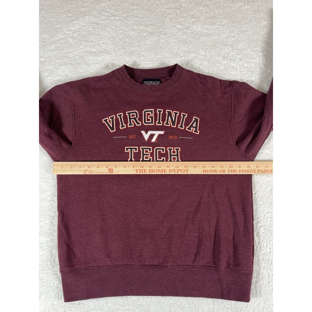 Jansport Virginia Tech Hokies Maroon Fleece Lined‎ Pullover Sweatshirt Men's M - Picture 7 of 8